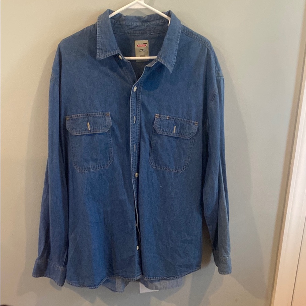 Dickies Blue Casual Button Down Shirt